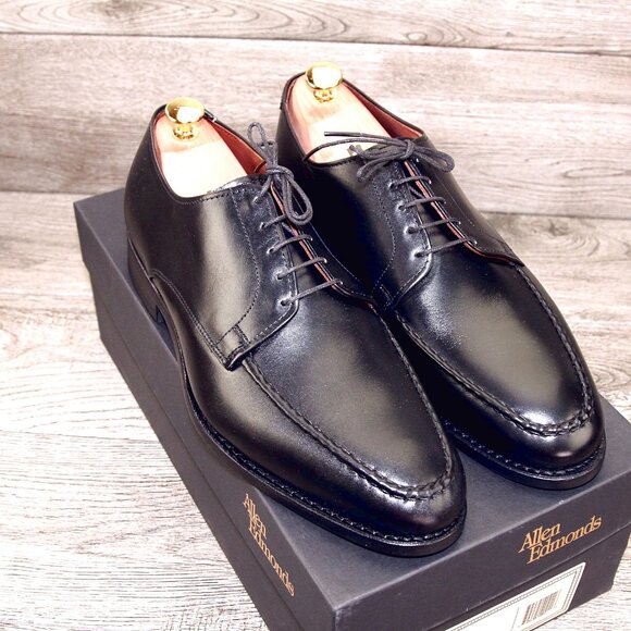* NIB * $395 Allen Edmonds POWELL Derby 10 D Black * add $15 new Cedar Trees